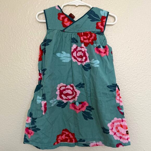 Tea Collection Size 4 100% Cotton Destination China Tai Kang Floral Dress - Picture 3 of 4